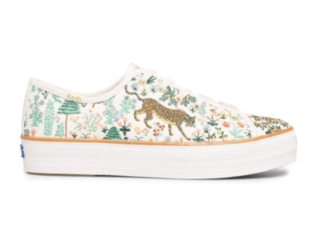 Keds Women's Keds x Rifle Paper Co. Triple Kick Menagerie Embroidered 1